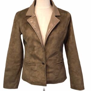 Armani Exchange Emporio Collezioni Brown Suede Leather Jacket